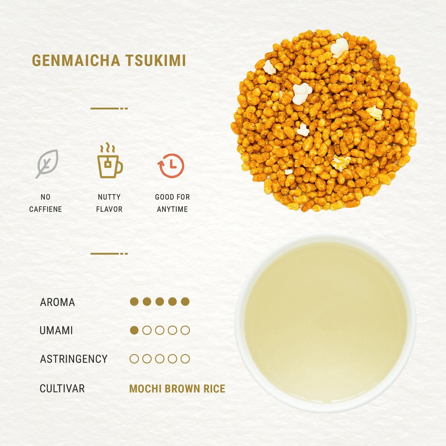 Senbird Premium Genmaicha - Caffeine-Free Japanese Mochi Rice Tea - From Hokkaido, Japan - Herbal Tea in Airtight Tin (3.5oz/100g)
