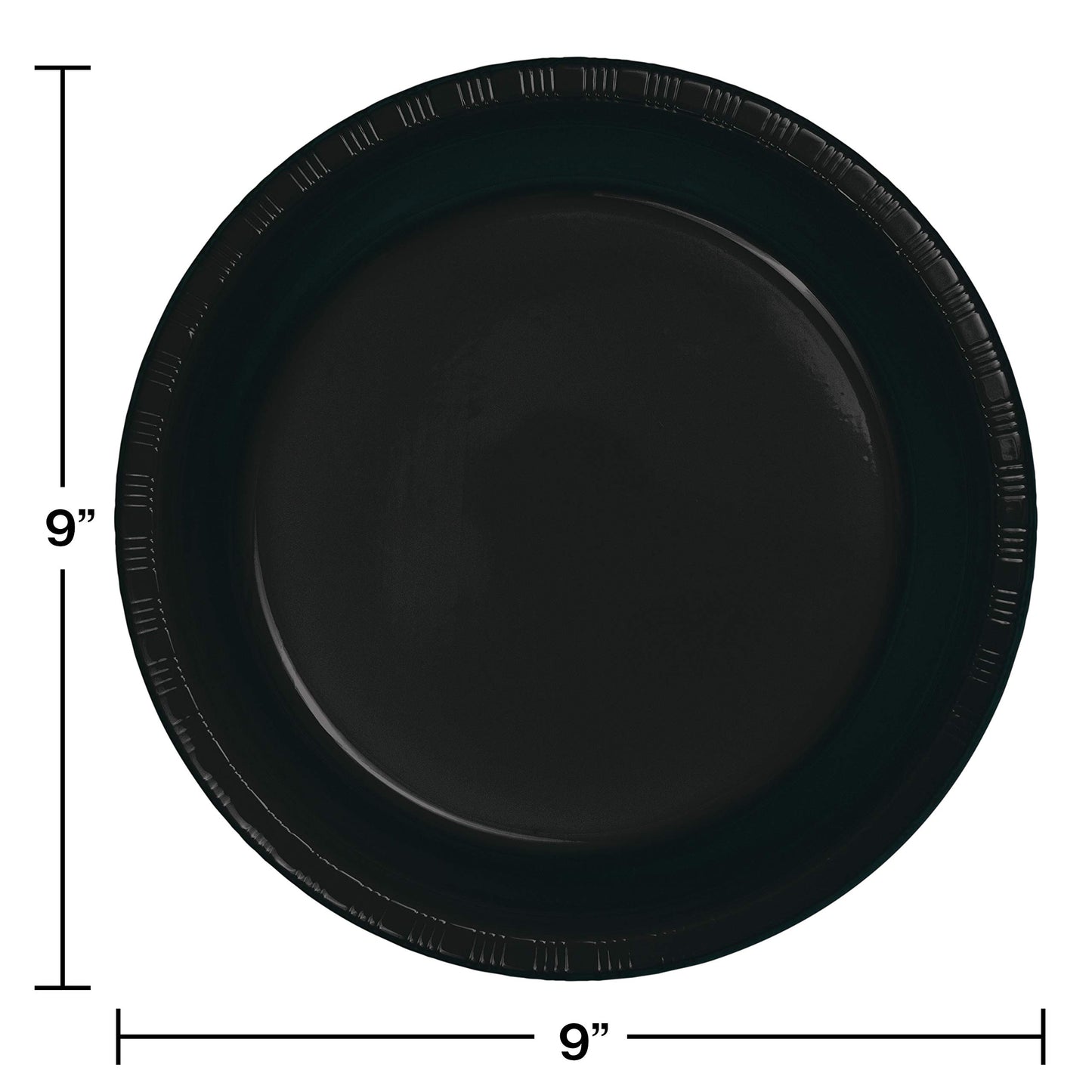 Creative Converting Touch of Color 50 Count Plastic Dinner Plates, Black Velvet