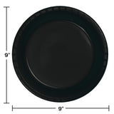 Creative Converting Touch of Color 50 Count Plastic Dinner Plates, Black Velvet