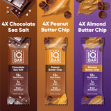 IQBAR Clean Plant Protein Bars - Chocolate Lovers Variety - 12 Count - Keto, Vegan, High Fiber, Gluten and Dairy Free, Low Sugar Snack - Brain