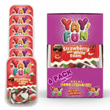 Halal Strawberry Gummy with White Foam | 6 Pack Bundle (6x7 oz Tubs) | Soft & Chewy Strawberry Gummies | Resealable Tubs in Bulk with Display Box |