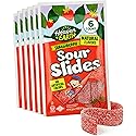 Heaven & Earth Strawberry Sour Slides Candy, 2.8 oz (6 Pack) | Sour Belts | Natural Flavors, No Artificial Colors | Made with Real Fruit Juice |