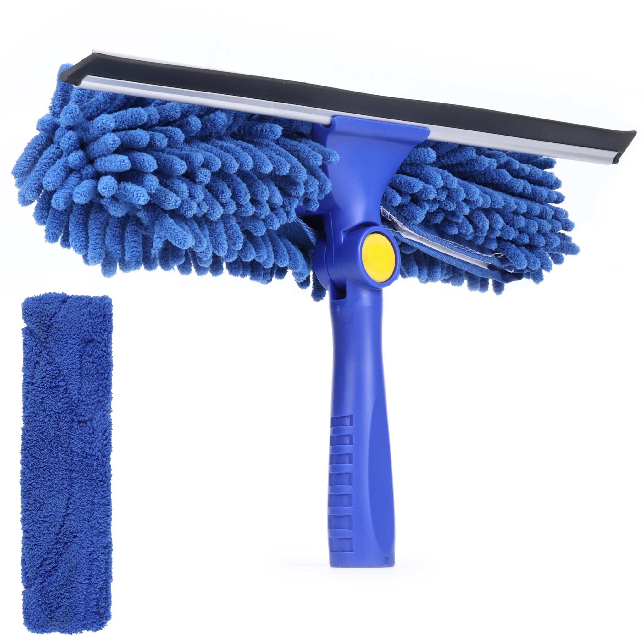 Kleen Handler 2-in-1 Window Squeegee Cleaning Combo, Glass Cleaner Tool for Commercial and Residential Use, 2 Reusable 12” Sleeves and 14” Blade
