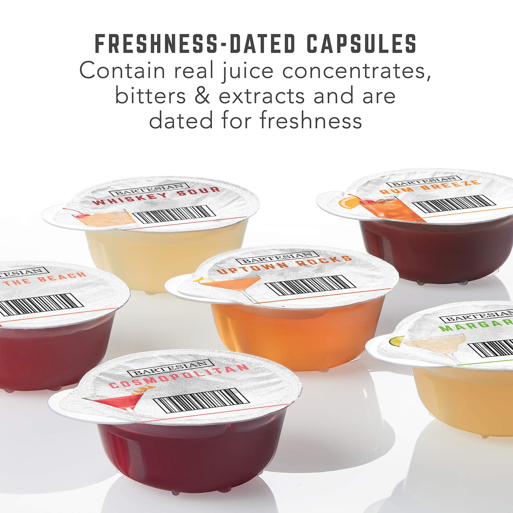 bartesian The Classic Collection cocktail Mixer capsules, Variety Pack of 6 , for bartesian Premium cocktail Maker (55350)
