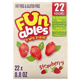 Funables Fruit Snacks, Strawberry Fruit Flavored Snacks, 0.8 Ounce Pouches (22 Count)