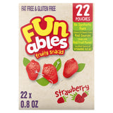Funables Fruit Snacks, Strawberry Fruit Flavored Snacks, 0.8 Ounce Pouches (22 Count)