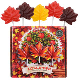 Autumn Leaf Lollipops, Individually Wrapped Thanksgiving and Fall Themed Candy, Caramel, Green Apple, and Maple Cinnamon, 24 Suckers