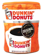Dunkin Donuts Original Blend Ground Coffee - 90 oz Total - 45 oz Per Canister - Pack of 2 Canisters of Dunkin Donuts Ground Coffee - 100% Arabica