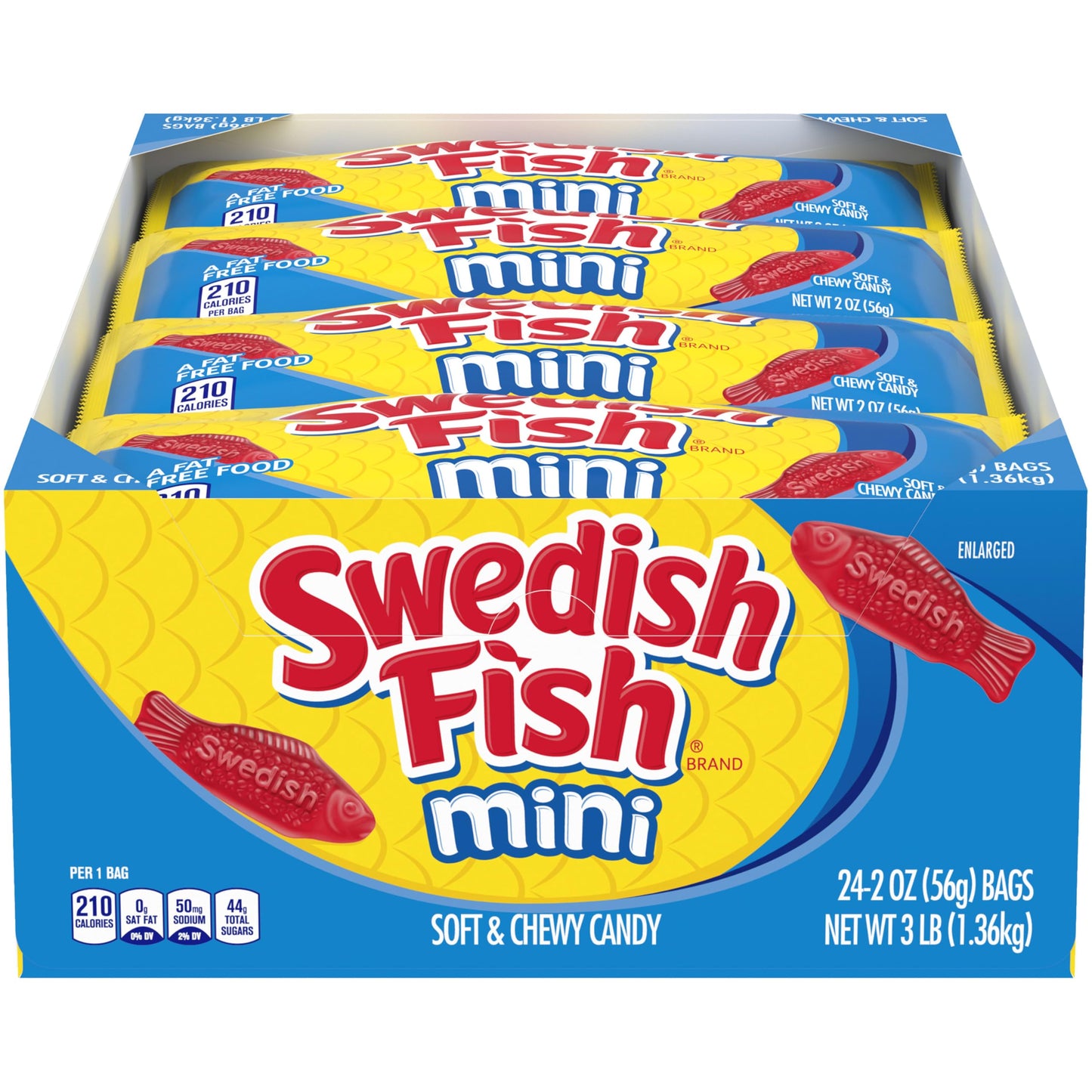 SWEDISH FISH Mini Soft & Chewy Candy, Bulk Candy, Mother's Day, 24 - 2 oz Bags
