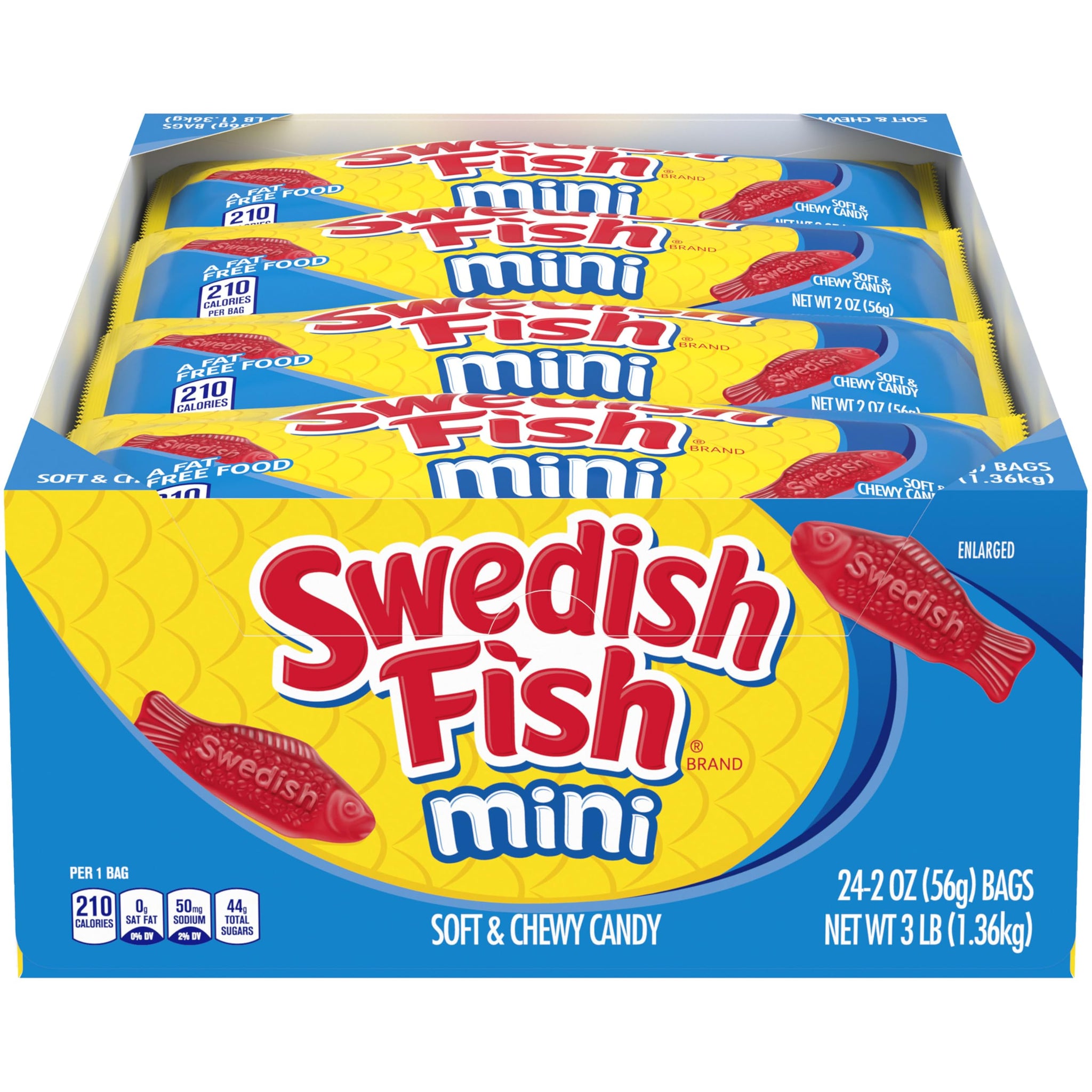 SWEDISH FISH Mini Soft & Chewy Candy, Bulk Candy, Mother's Day, 24 - 2 oz Bags