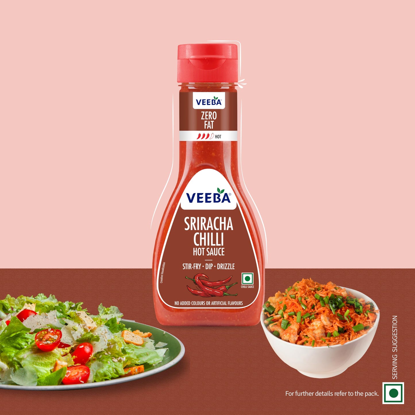 Veeba Sriracha Sauce, Chilli Garlic Sauce - 320 grams (11.28 oz) - India - Vegetarian