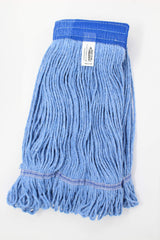Turkey Creek Essentials Mop Heads Commercial Grade USA Made Looped End Heavy Duty Large Mop Head of Blue 4-Ply Synthetic Yarn Industrial Wet Mop Head