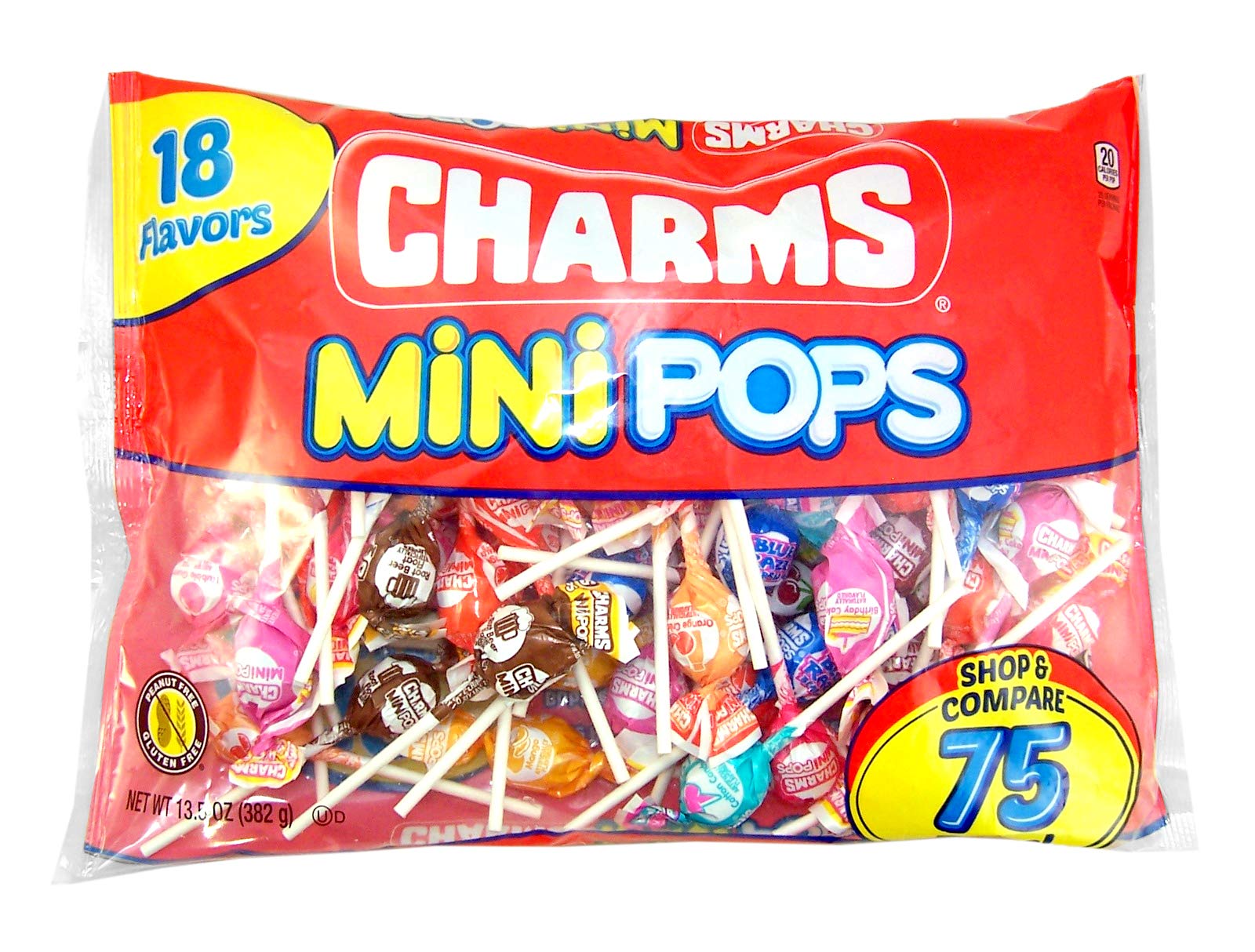 Charms Minipops 18 Assorted Flavor Candy Lollipop Suckers, 75 Count Bag