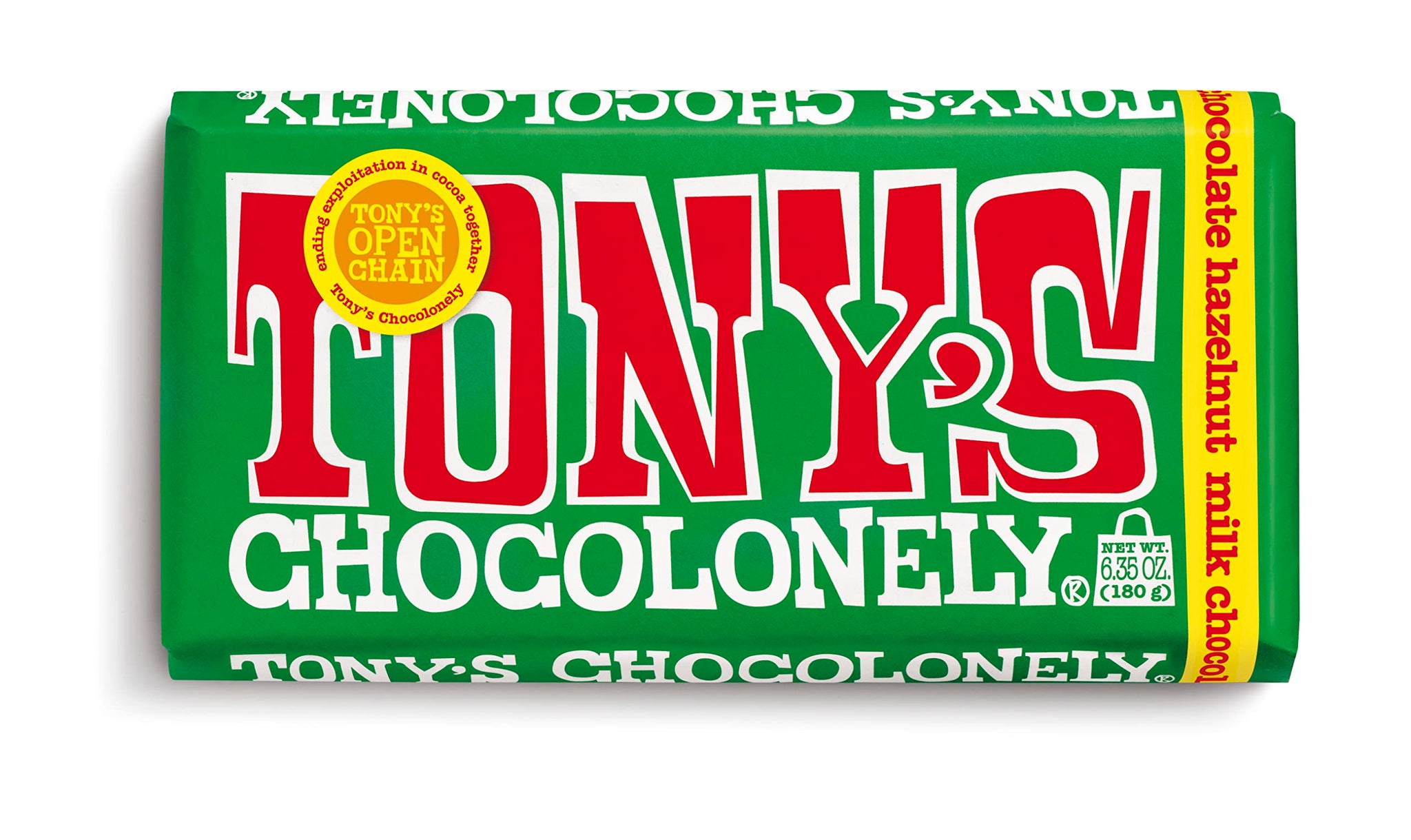Tony's Chocolonely Milk Chocolate Hazelnut Bars - Whole Hazelnut Chocolate Bars, Milk Chocolate Bars, Made w/ Belgium Chocolate, No Artificial