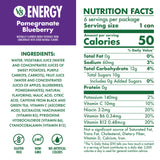 V8 +Energy Pomegranate Blueberry Juice Energy Drink, 8 fl oz Can (6 Pack)
