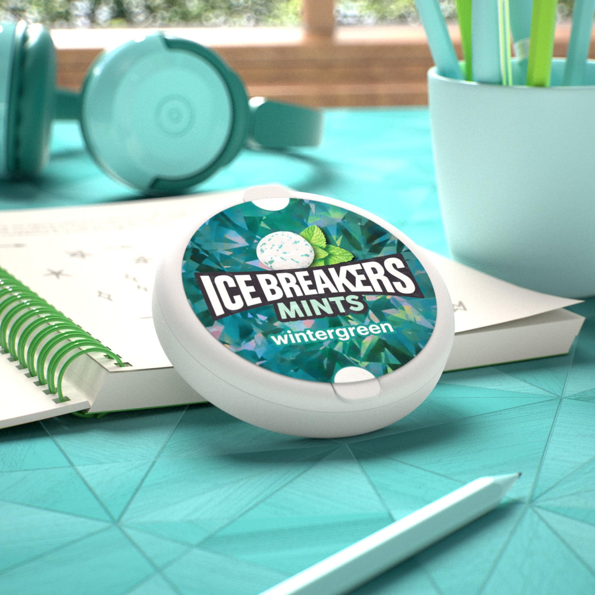 ICE BREAKERS Wintergreen Sugar Free Mints Tin, 1.5 oz