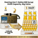 Roaring Lion energy drink (3 Gallon Bag-in-Box Syrup Concentrate) - Box Pours 18 Gallons of Energy Drink - Use with Bar Gun, Soda Fountain or Home