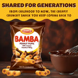 Osem Bamba Peanut Butter Puffs with Creamy Hazelnut Filling - Kosher Crunchy PB Snack with Chocolate Center, Oven Baked Treat with a Crunch - 2.1 oz