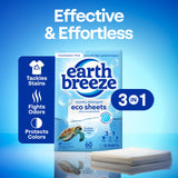 Earth Breeze Laundry Detergent Sheets Fragrance-Free - 60 Loads Eco Liquidless Soap - Travel-Friendly for Hot & Cold Cycles, Tackles Tough Stains