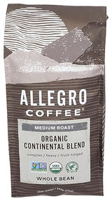 Allegro Coffee Organic Continental Blend Whole Bean Coffee, 12 oz