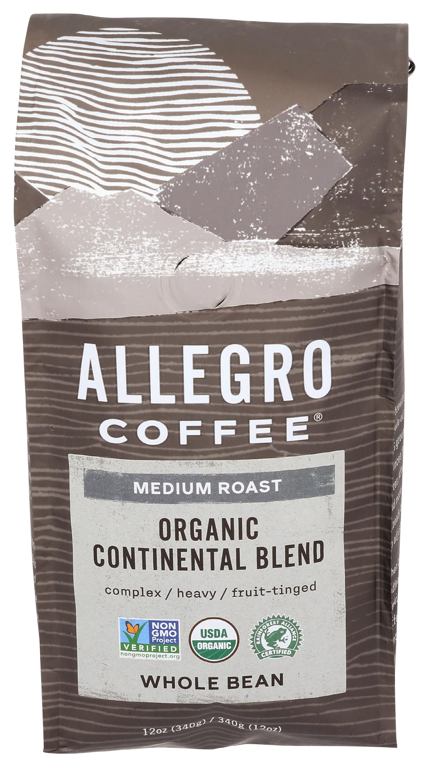 Allegro Coffee Organic Continental Blend Whole Bean Coffee, 12 oz