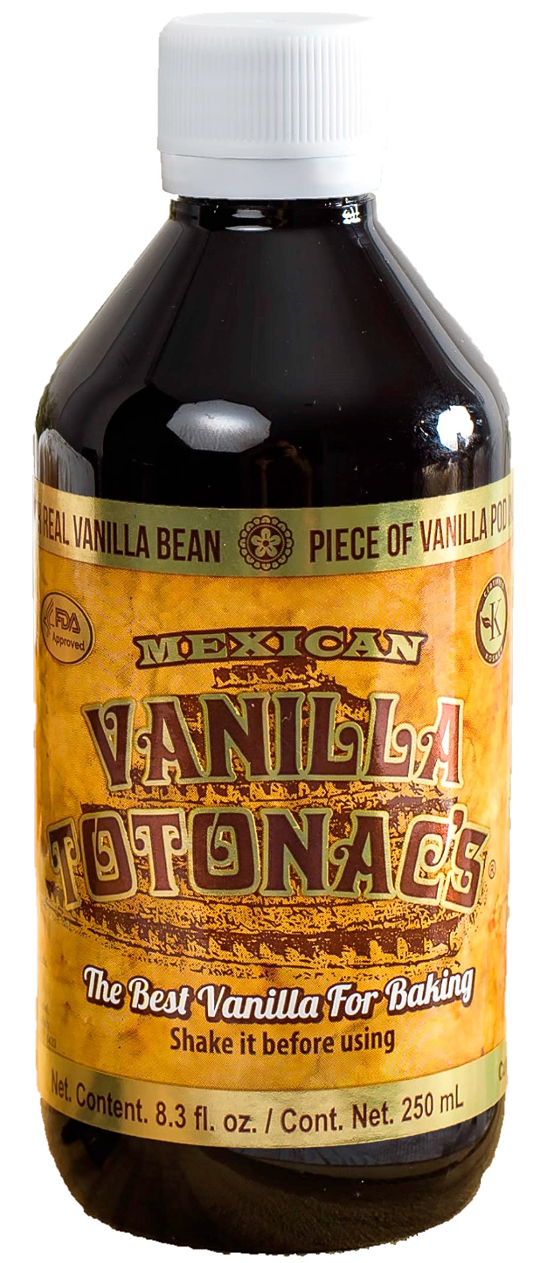 Mexican Vanilla Totonac’s - 8.3 Oz (250 mL) Bottle - Pure Vanilla Extract