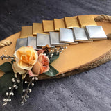 Luxury Square Dark Chocolate Gift - 145 Pcs (35.2 oz), Silver Foil Wrapped - Ideal for Wedding Favors, Baby Showers & Event Gifts