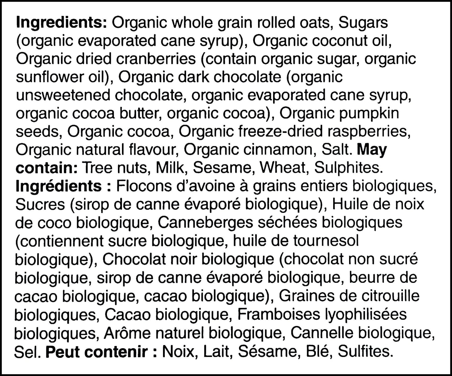 President's Choice Organics Berries & Dark Chocolate Granola, 325g/11.3 oz. Box