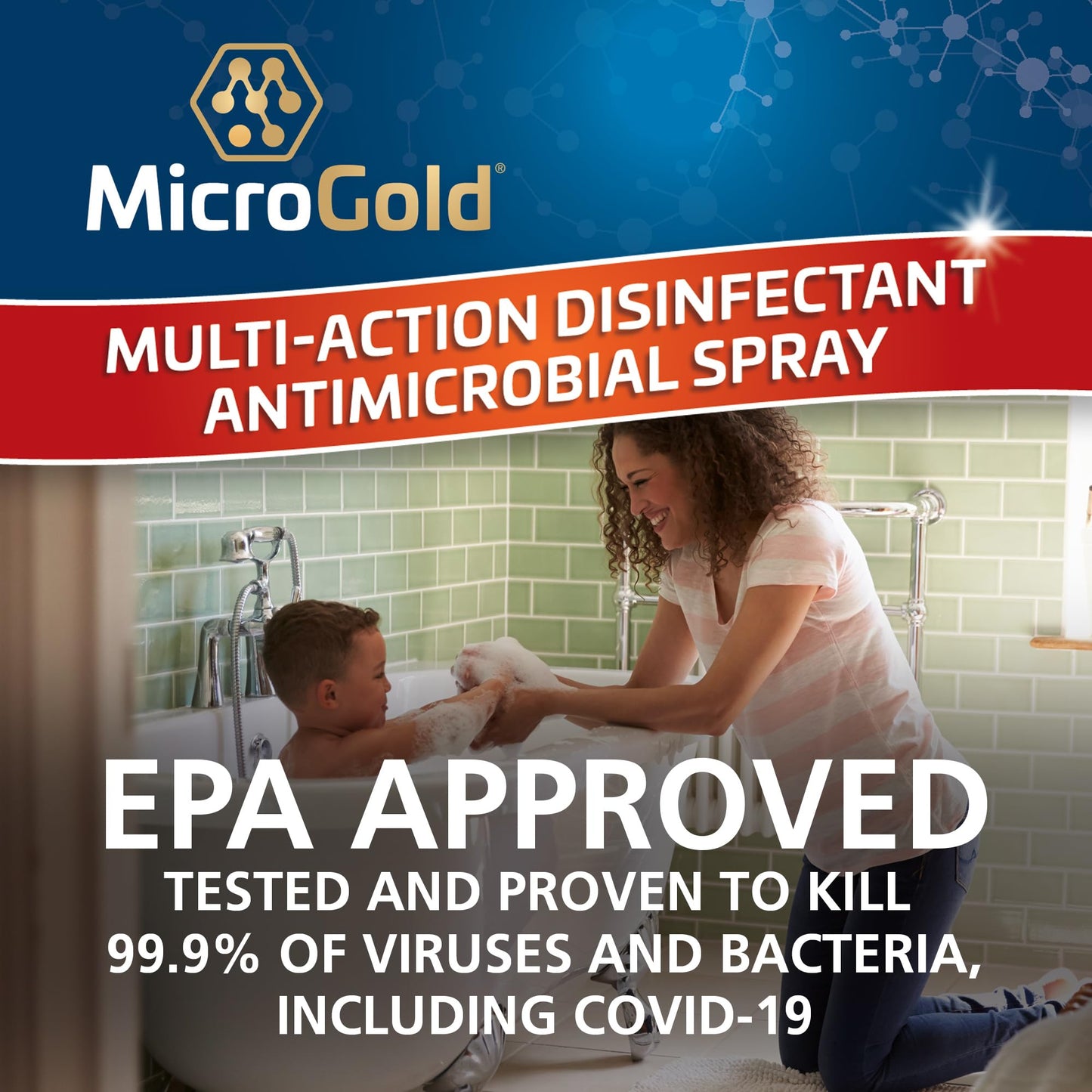 (2PACK) MicroGold Multi Action Disinfectant & Antimicrobial, Clear, 24oz2