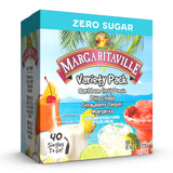 SINGLES TO GO! Margaritaville Water Drink Mix, Variety Pack, Includes 4 Flavors: Caribbean Fruit Punch, Pina Colada, Strawberry Daiquiri