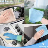 Niveaya Nano Streak Free Miracle Cleaning Cloths - 12 Pack, Reusable Nanoscale Fish Scale Cleaning Cloth, Lint Free Cleaning Cloth for Glass, Dishes