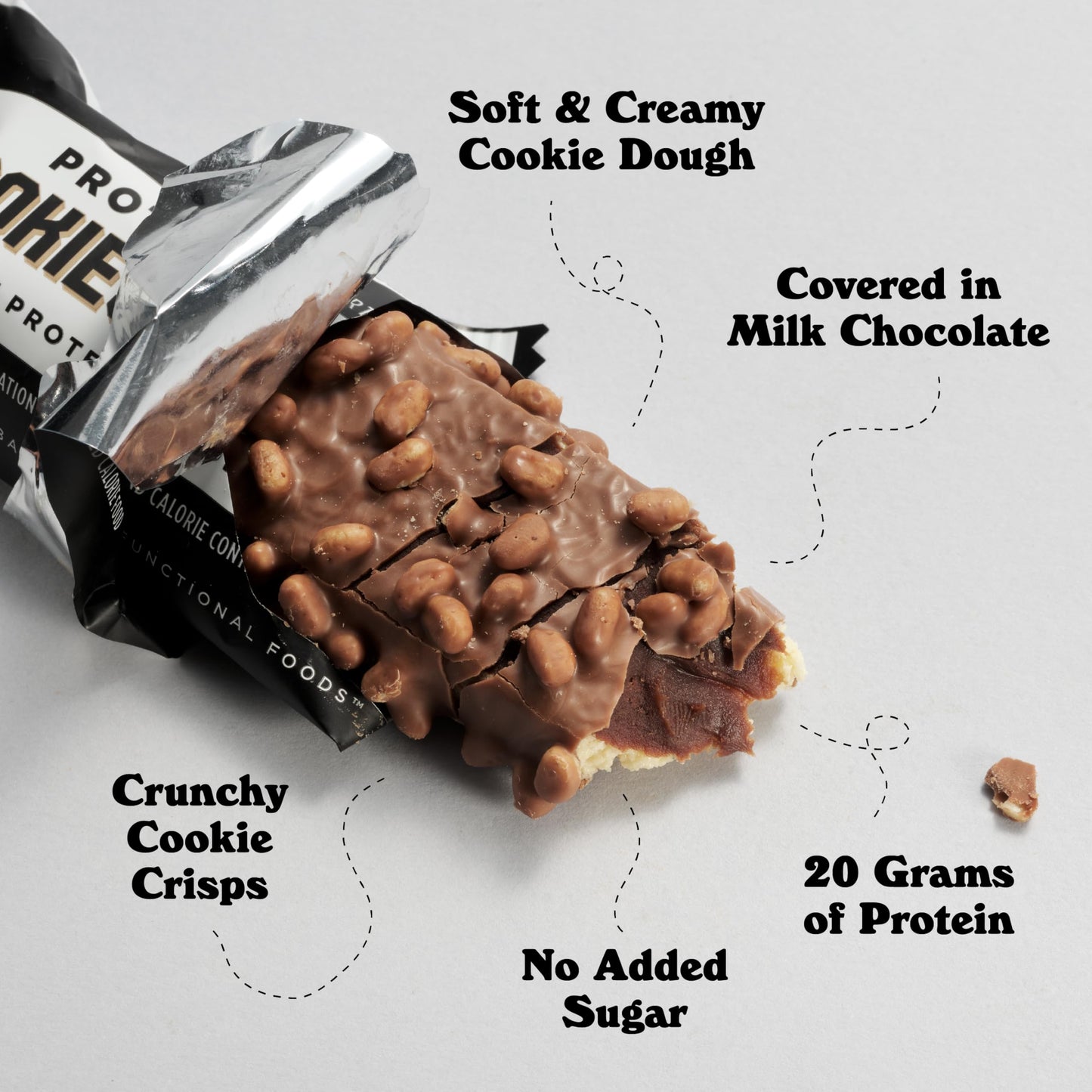 Barebells Protein Bars Cookies & Cream - 12 Count, 20g High Protein Treats - Chocolate Nutrition Bar with 1g Total Sugars - On-The-Go Breakfast or