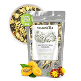 Nelson's Tea Apricot Peach Cobbler Tea Loose Leaf Blend - Jasmine Green Tea, Black Teas, Oolong, Safflower & Marigold Petals - Apricot Peach, Black