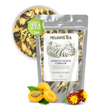 Nelson's Tea Apricot Peach Cobbler Tea Loose Leaf Blend - Jasmine Green Tea, Black Teas, Oolong, Safflower & Marigold Petals - Apricot Peach, Black