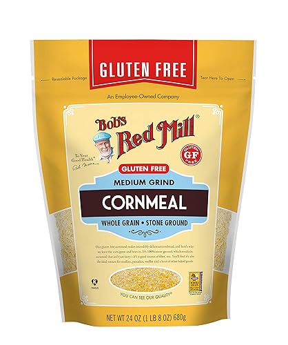 Bob's Red Mill Gluten Free Cornmeal, 24oz (Pack of 1) - Gluten Free, Vegan, Whole Grain, Kosher