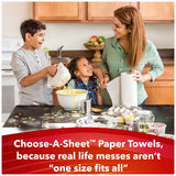 Scott Choose-A-Sheet Regular Roll Paper Towels, 6 Count (Pack of 4) White, Quick Absorbing Ridges for Easy Cleanup