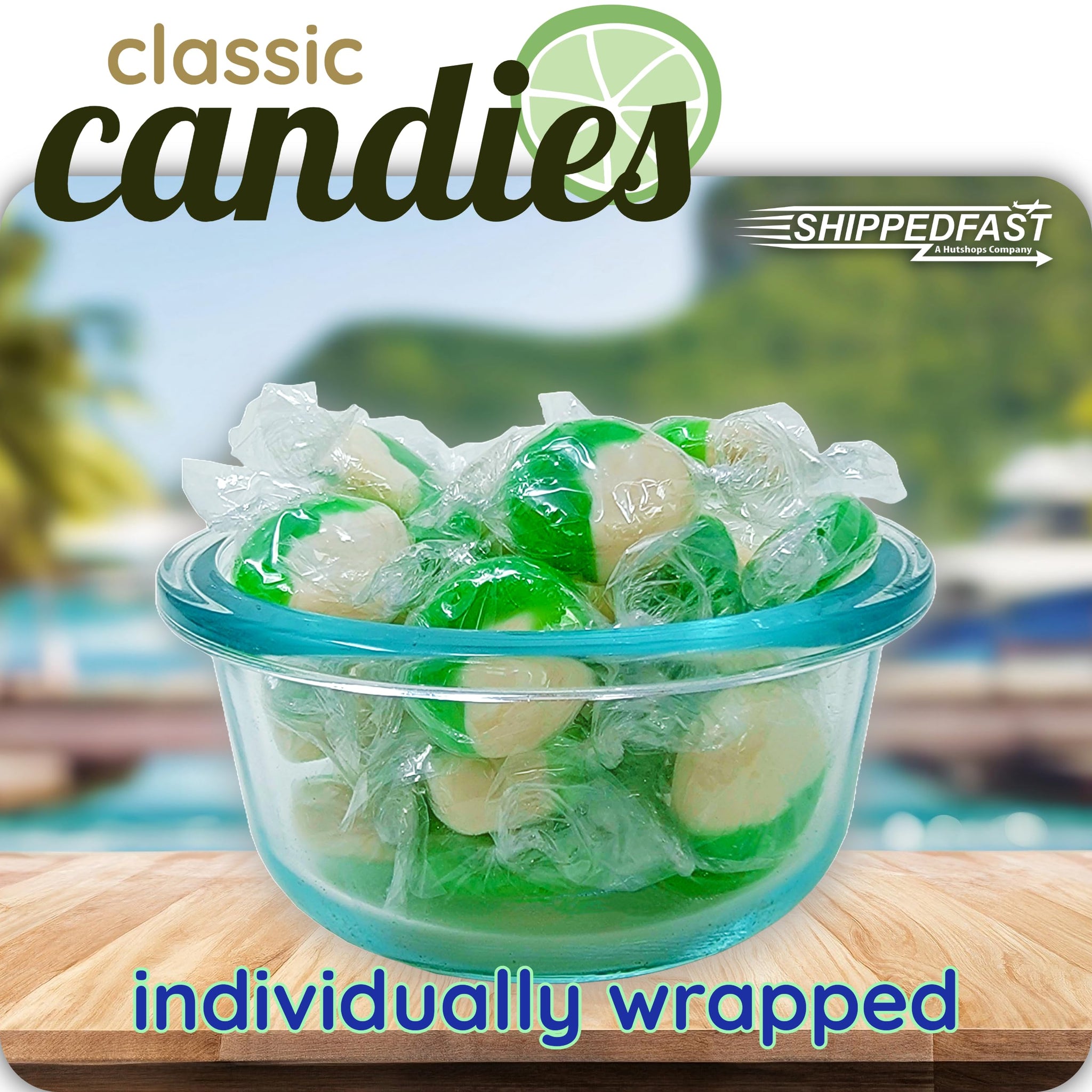 Key Lime Disc. Classic Candies. Individually Wrapped Hard Candy (1 Pound Bag). Net Wt. 16oz.