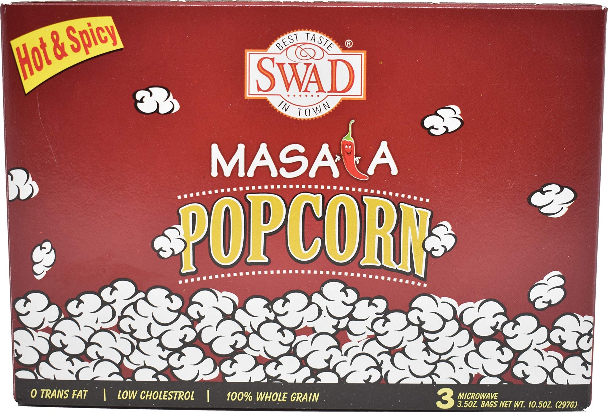 Spicy Popcorn Hot and Spicy Masala Popcorn 3 Microwaveable Packets in 1 Box