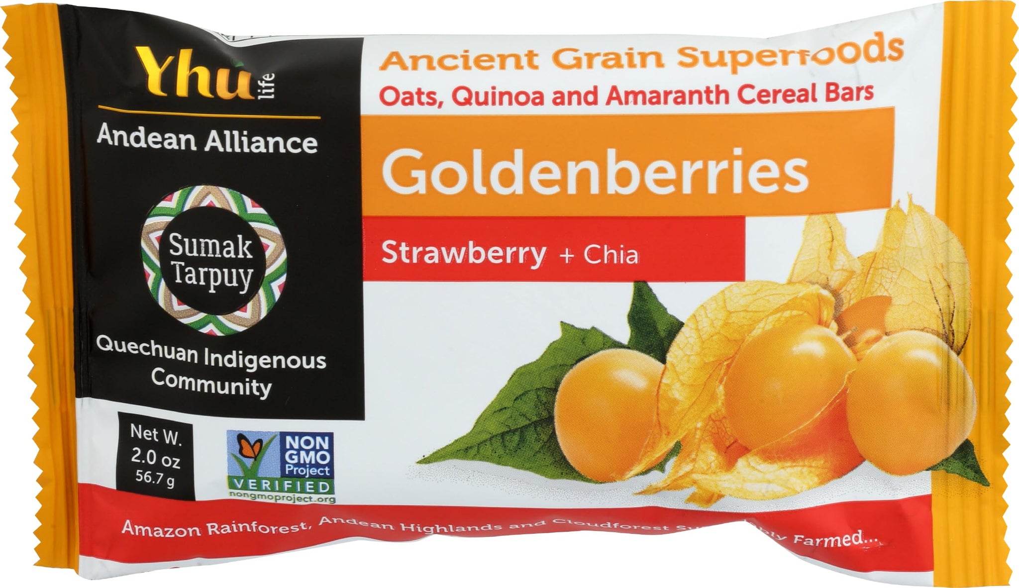 Yhu Life Granola Bar Ancient Grain Goldenberry, 2 OZ
