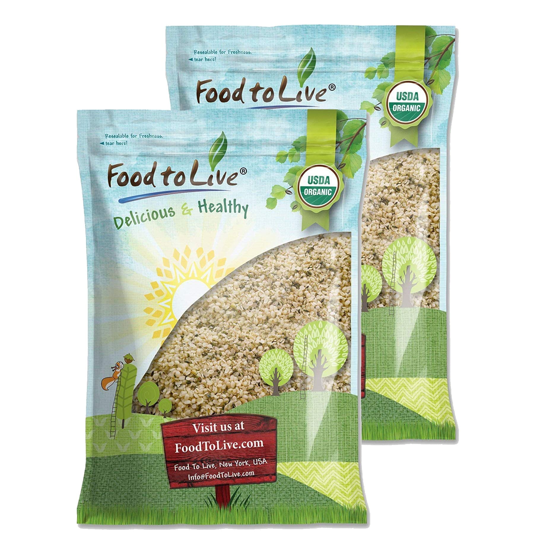 Food to Live Organic Hemp Hearts, 25 Pounds - Non-GMO Raw Hearts, Hulled, Shelled, Kosher, Vegan, Keto-Friendly. Good Source of Protein & Fiber. Great