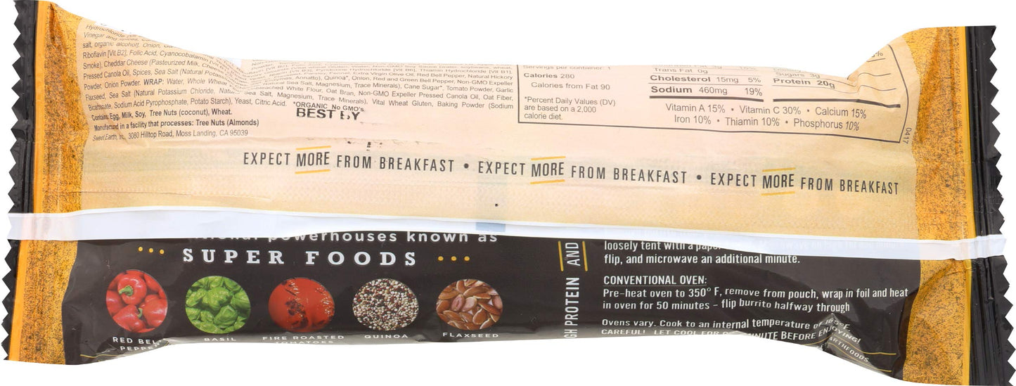 Sweet Earth Protein Lover's Vegetarian Breakfast Burrito, Frozen Burrito, 5.5 Oz