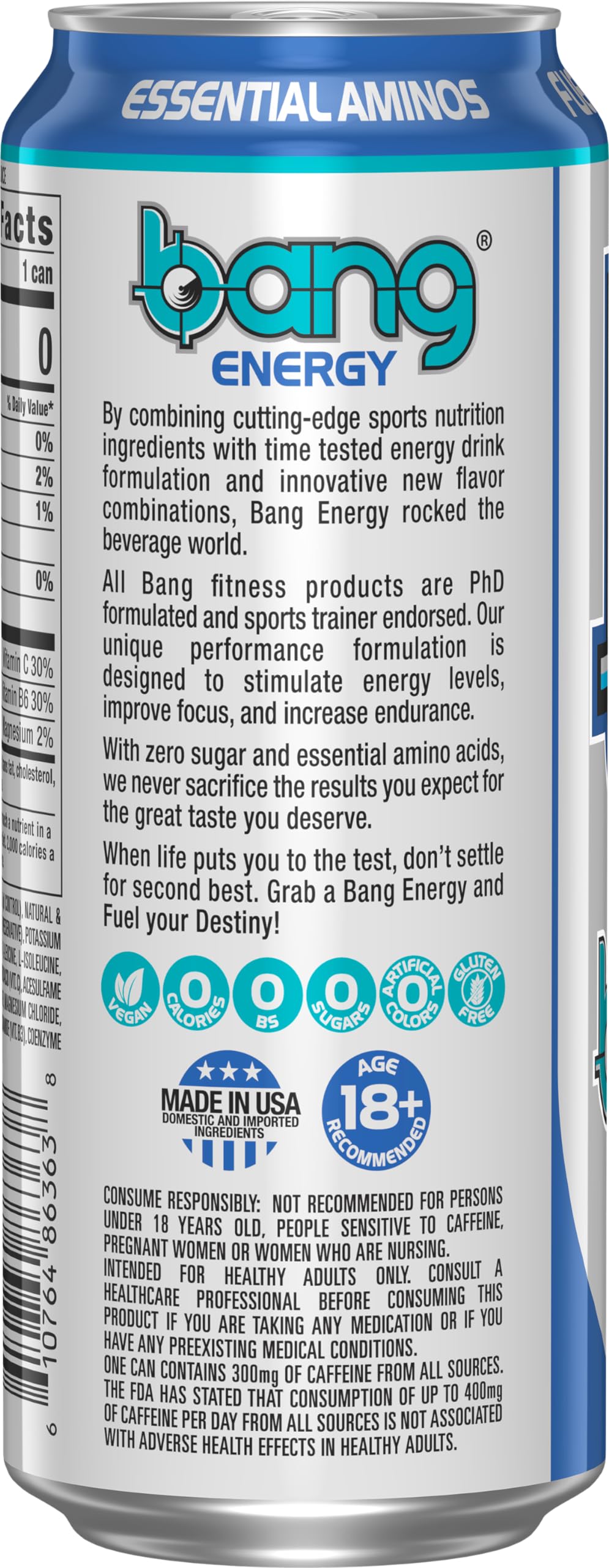 Bang Energy Star Blast, Sugar-Free Energy Drink, 16 Ounce