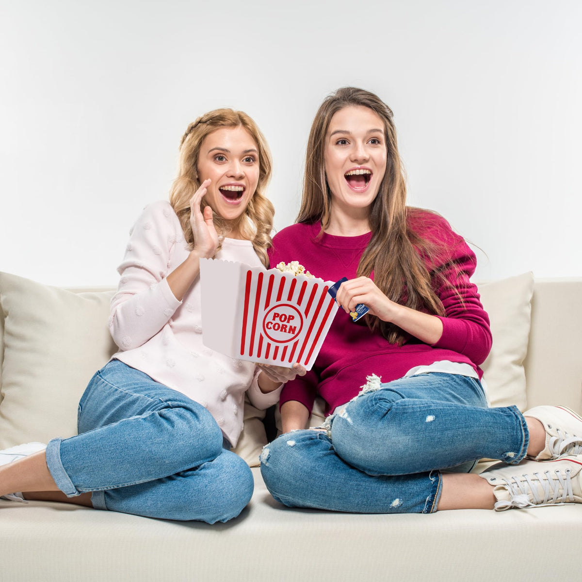 Movie Night Popcorn Gift Basket with White Cheddar - Perfect for a Cozy and Fun Evening at Home or the Theater with Family and Friends