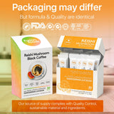 Reishi Mushroom Black Coffee by fusion foods™ | All Natural Unadulterated Reishi Mushroom Ganoderma | Robust Aroma & Taste - 30 counts