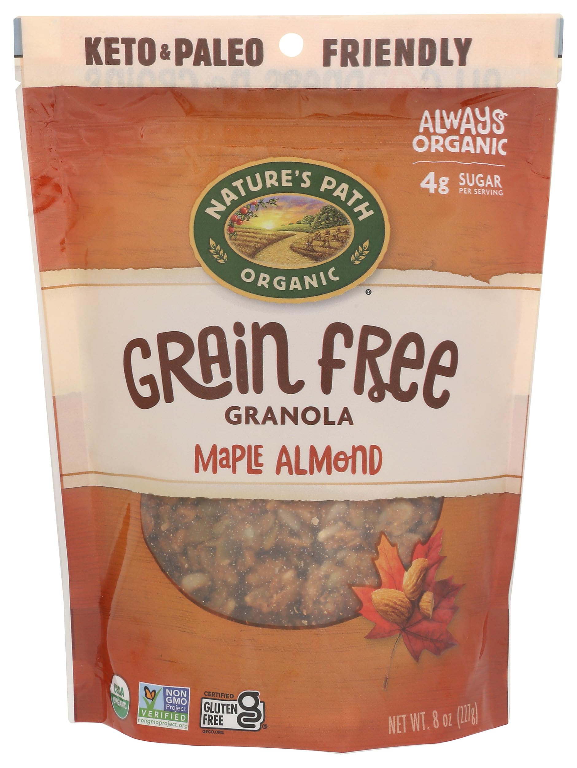 Natures Path, Granola Grain Free Maple Almond Organic, 8 Ounce
