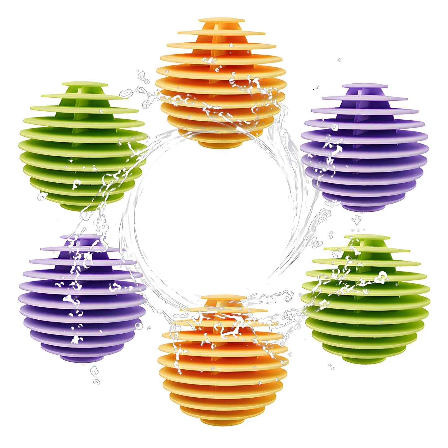 Reusable Dryer Balls Anti Static, 6 PCS Laundry Agitator Balls for Laundry, Non-Toxic Washing Balls Tangle Free for Washer, Softens Fabrics, Prevents