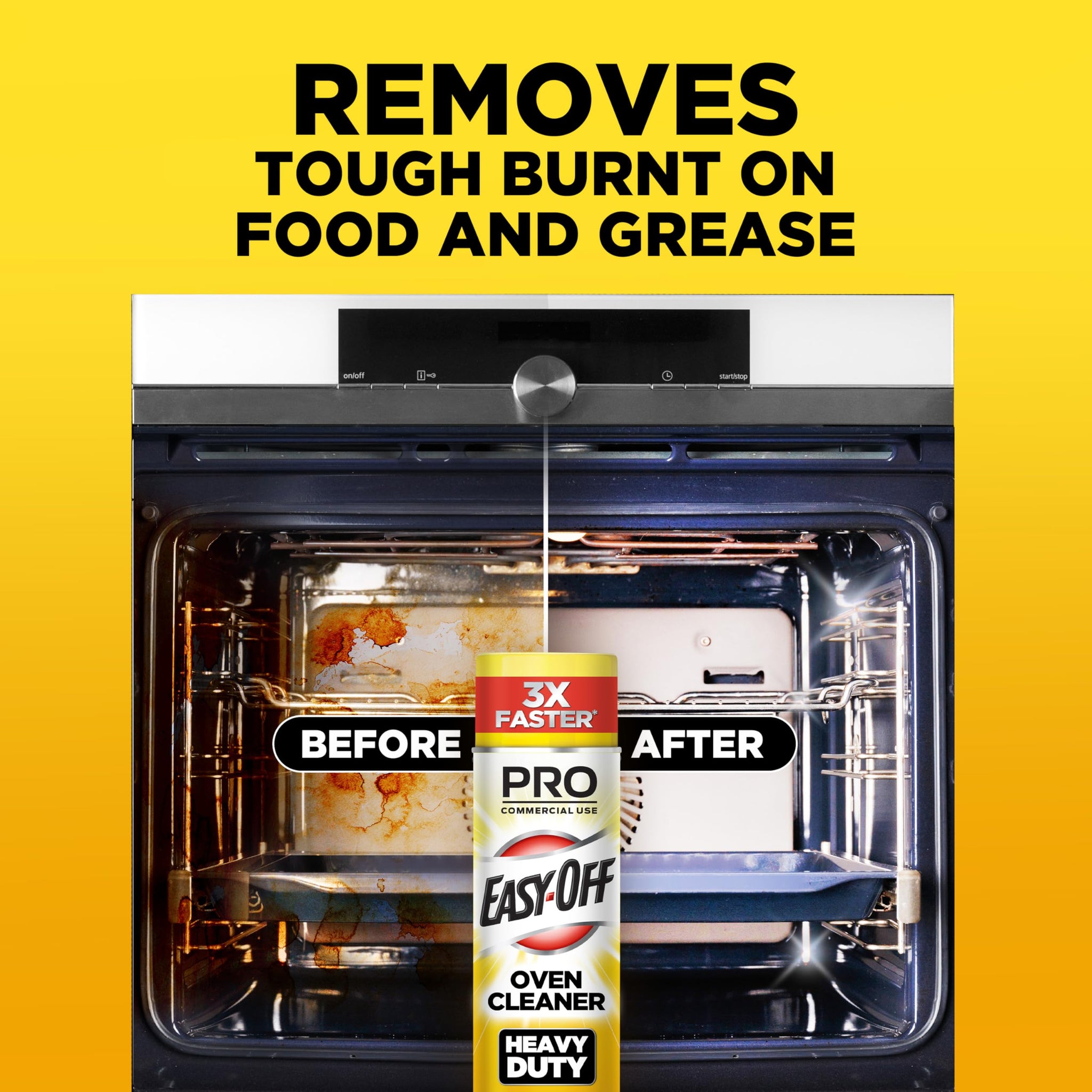 Easy-Off Professional Oven & Grill Cleaner, Removes Tough Burnt on Food and Grease, Lemon Scent, 24 Oz Can
