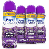 Purex Crystals In-Wash Scent Booster, Fresh Lavender Fields, 21 oz (Pack of 4), Long-Lasting Freshness & Odor Elimination Technology