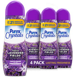 Purex Crystals In-Wash Scent Booster, Fresh Lavender Fields, 21 oz (Pack of 4), Long-Lasting Freshness & Odor Elimination Technology