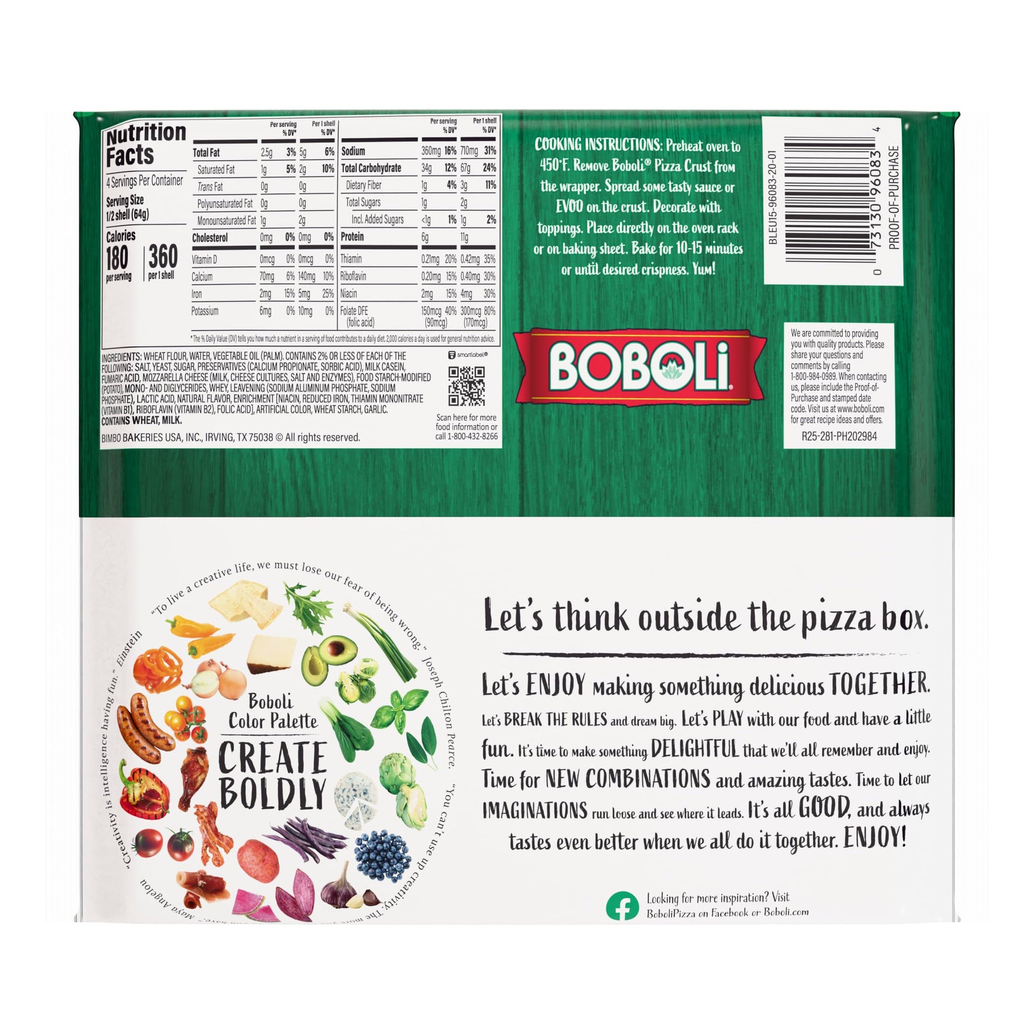 (Twin Pack) Boboli 8" Original Mini Pizza Crusts, 2 individual packs, (4.5 oz each), Ready-made Plain Cooked Pizza Dough, 9 oz Bag